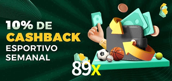10% de bônus de cashback na 89x